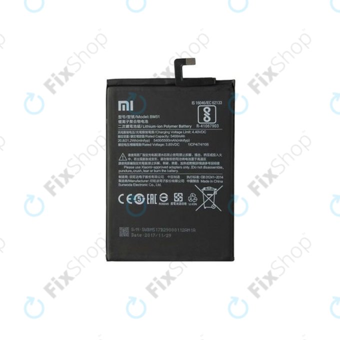Xiaomi Mi Max 3 M1804E4A - Akku Batterie BM51 5500mAh - 46BM51A01093, 46BM51A02093 Genuine Service Pack