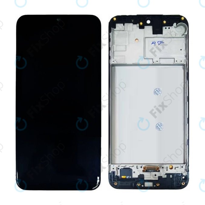 Samsung Galaxy M21 M215F - LCD Display + Touchscreen Front Glas + Rahmen (Black) OLED