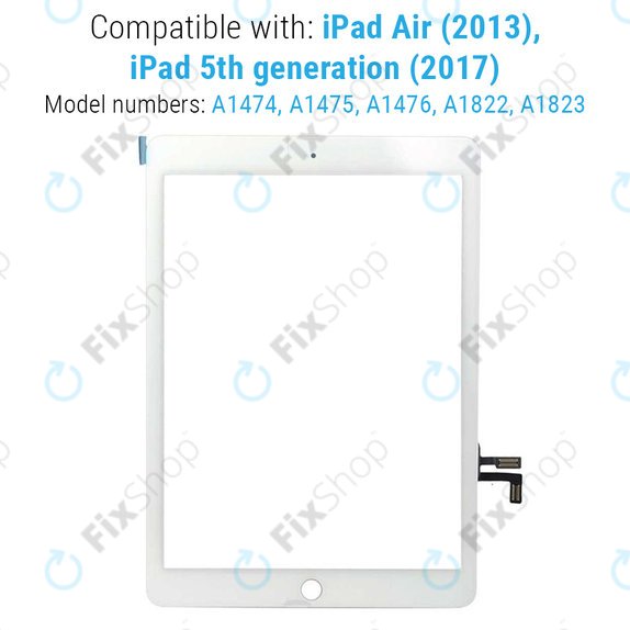 Touchscreen-Glas für iPad Air, iPad (5th Gen 2017), White