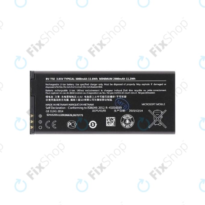 Microsoft Lumia 950/950 LTE, 950 Dual - Akku Batterie BV-T5E 3000mAh