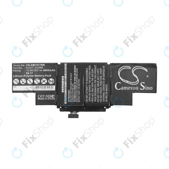 Apple MacBook Pro 15" A1398 (Mid 2012 - Early 2013) - Akku Batterie A1417 8600mAh HQ