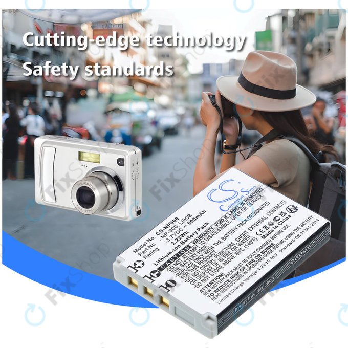 Batterie für Agfa, Aosta, Avant, Benq, Minolta, Olympus, Polaroid, 600mAh, Li-Ion, 3.7V, Li-80B, HQ