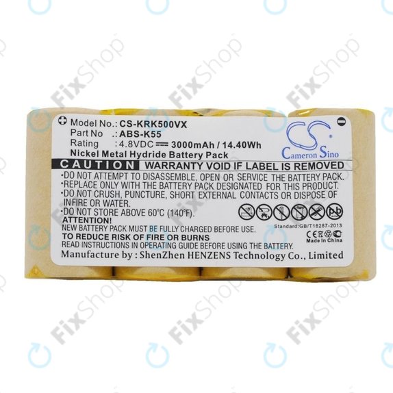 Kärcher K50, K85 - Akku Batterie ABS-K55 Ni-MH 4.8V 3000mAh HQ