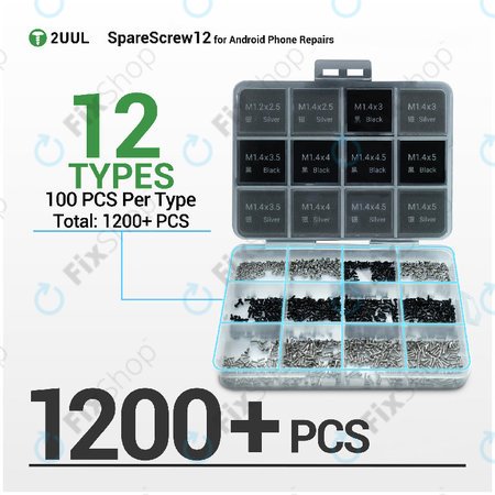 Phillips Schraubenset für Android-Reparaturen, 2UUL SC12, 1200 Stk./Packung