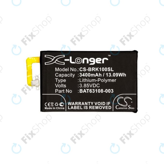 Akku batterie für Blackberry Keyone, 3400mAh, Li-Pol, 3.85V, BAT63108-003, HQ