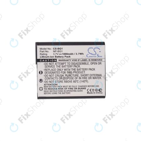 Sony Cyber-shot DSC-N1, N2, WT300, WX1, WX10, H-series, HX-series, T-series, W-series - Akku Batterie NP-BG1 / NP-FG1 Li-Ion 1000mAh HQ
