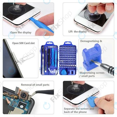 Kingsdun - Professionelles Schraubendreher-Set für Handy-, PC- & Elektronikreparatur 115in1