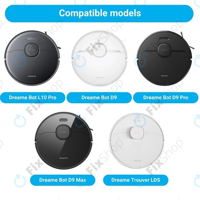Ersatzteilset für Xiaomi Dreame Bot L10 Pro, D9, D9 Pro, D9 Max, Trouver LDS (1x Hauptbürste, 2x Filter, 2x Seitenbürsten, 2x Wischpads)