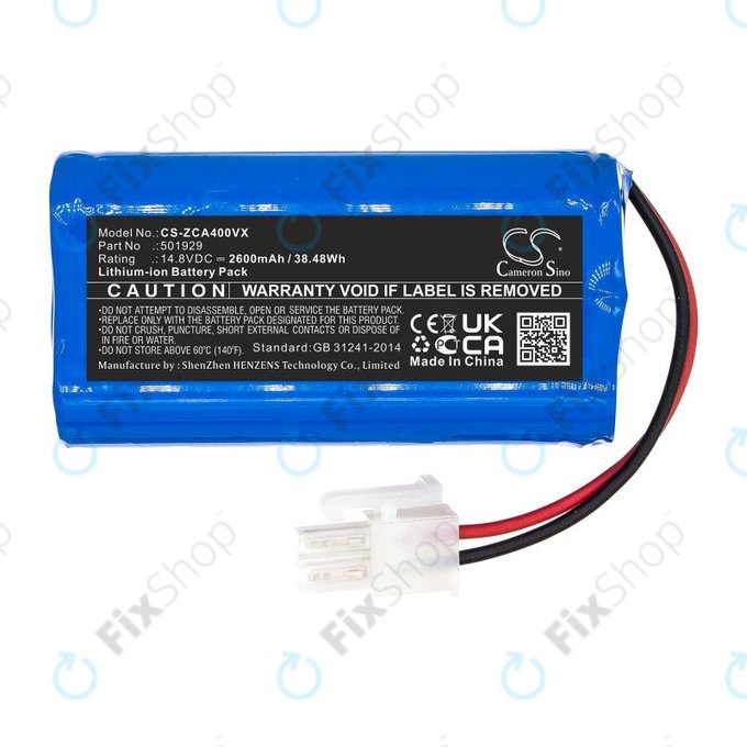 Akku batterie für Concept VR2000, Zaco A4s, A6, A8s, A9s, 2600mAh, Li-Ion, 14.8V, 501929, HQ