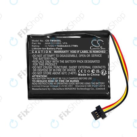 Batterie für TomTom Start 60, 1020mAh, Li-Ion, 3.7V, VFA, HQ