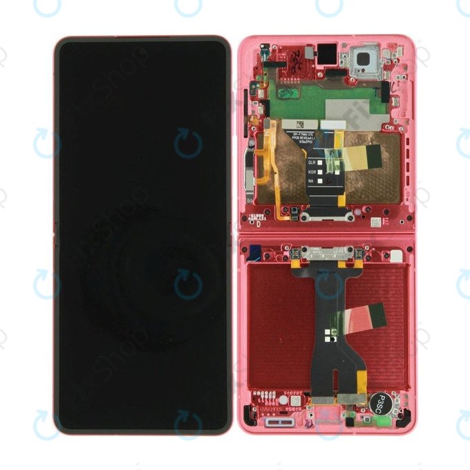 Samsung Galaxy Z Flip 7 F766B - LCD Display + Touchscreen Front Glas + Rahmen (Coralred) - GH82-37581D Genuine Service Pack