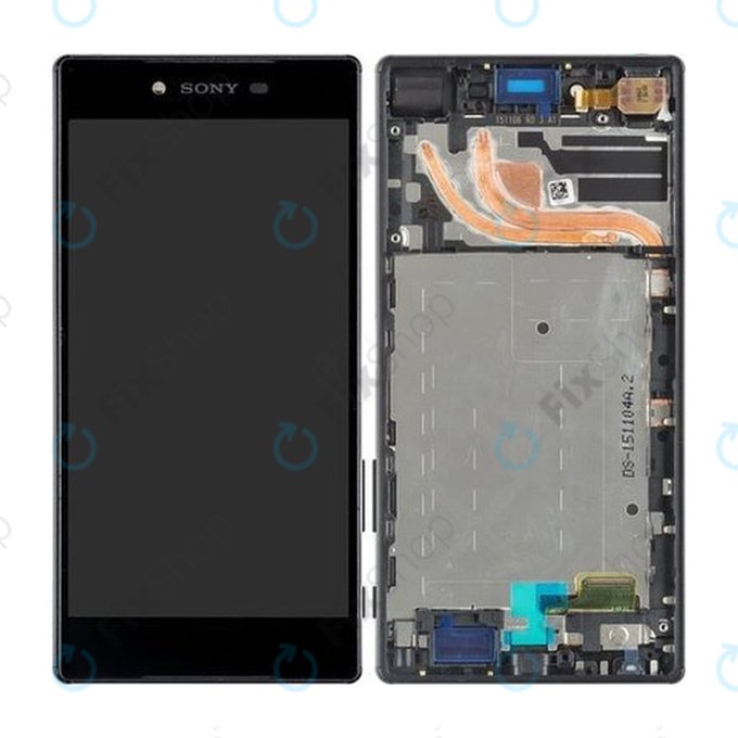 Sony Xperia Z5 Premium Dual E6883 - LCD Display + Touchscreen Front Glas + Rahmen (Black) - 1299-0682 Genuine Service Pack