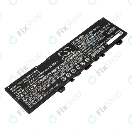 Akku batterie für Dell Inspiron 13, 7373, Vostro 13, 3100mAh, Li-Ion, 11.4V, F62G0, HQ