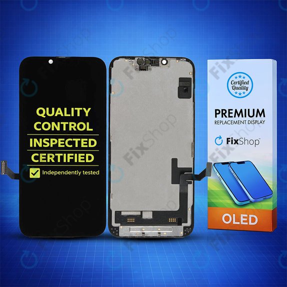Display Soft OLED für iPhone 14, Touchscreen-Glas mit Rahmen, FixPremium