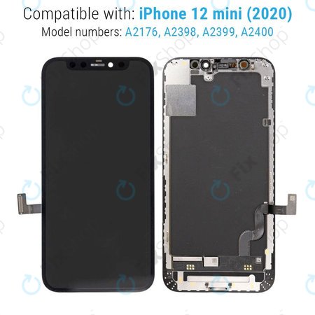 Apple iPhone 12 Mini - LCD Display + Touchscreen Front Glas + Rahmen Soft OLED FixPremium