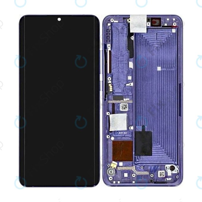 Xiaomi Mi Note 10 Lite - LCD Display + Touchscreen Front Glas + Rahmen (Nebula Purple) - 5600020F4L00 Genuine Service Pack
