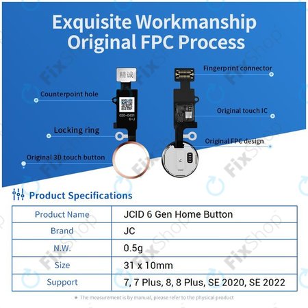 Apple iPhone 7, 7 Plus, 8, 8 Plus, SE (2020), SE (2022) - Home Taste JCID 7 Gen (Space Gray, Black)