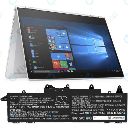 Akku batterie für HP ProBook x360 435 G7, 3550mAh, Li-Pol, 11.55V, SX03XL, HQ