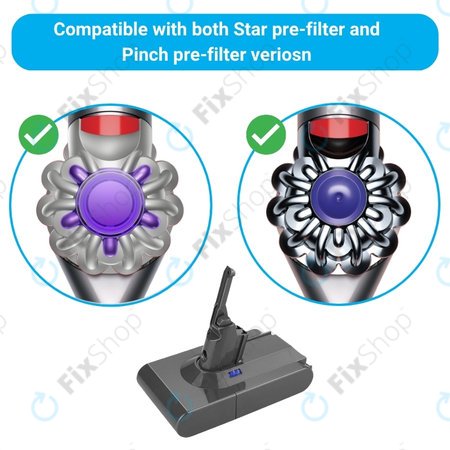 Dyson V8 - Akku Batterie 215681, PM8-US-HFB1497A Li-Ion 21.6V 2500mAh