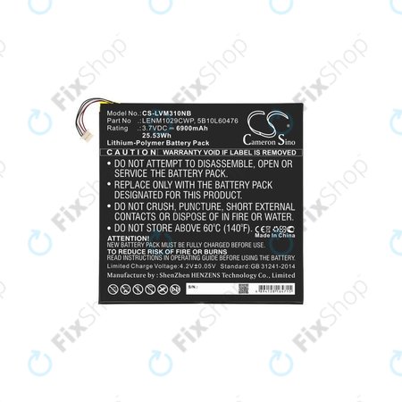 Batterie für Lenovo Miix 300, Miix 310, 6900mAh, Li-Pol, 3.7V, LENM1029CWP, HQ