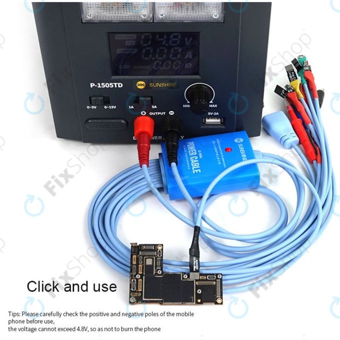 SunShine SS-905A Stromversorgungskabel-Set (iPhone 5S - 12 Pro Max, Samsung)