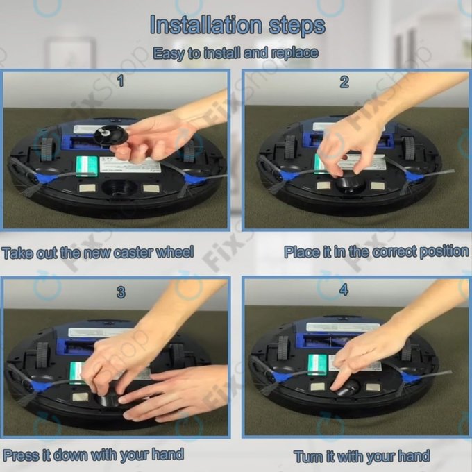 Eufy Robovac-series - Vorderrad (Schwarz)