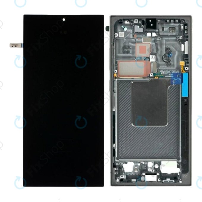 Samsung Galaxy S24 Ultra S928B - LCD Display + Touchscreen Front Glas + Rahmen (Titanium Black) OLED