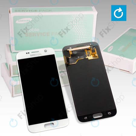 Samsung Galaxy S7 G930F - LCD Display + Touchscreen Front Glas (Gold) - GH97-18523C, GH97-18761C, GH97-18757C Genuine Service Pack