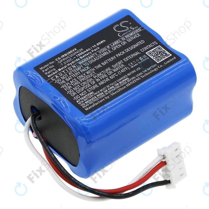 iRobot Braava 2000, 300, 380, 380T, 381, 390, Mint 5200, Mint Plus 5200, Proscenic JOJO Professional - Akku Batterie GPRHC202N026, 4409709, W206001001399 Ni-MH 7.2V 1500mAh HQ