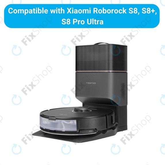 Ersatzteilset für Xiaomi Roborock S8, S8+, S8 Pro Ultra (2 Paare Hauptbürsten, 4x Filter, 4x Seitenbürste – schwarz, 4x Wischtuch, 4x Staubbeutel)