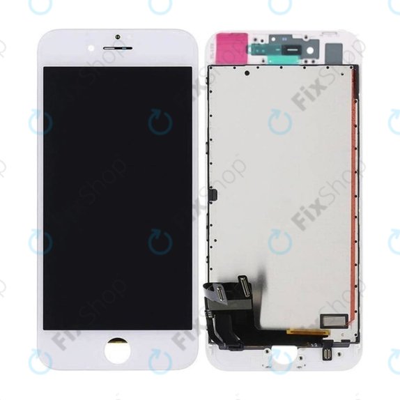 Display In-Cell für iPhone 8, SE (2020), SE (2022), White, Touchscreen-Glas mit Rahmen, FixPremium