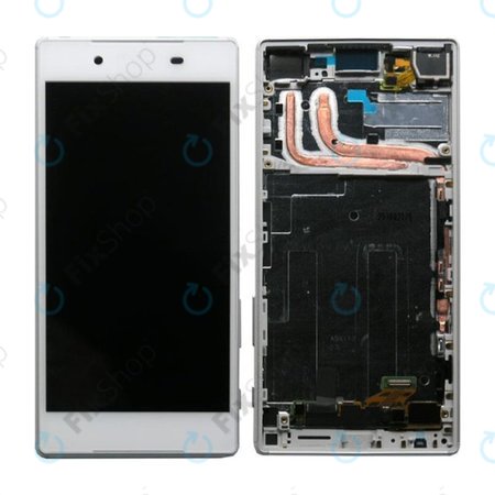 Sony Xperia Z5 E6653 - LCD Display + Touchscreen Front Glas + Rahmen (White) - 1296-1894 Genuine Service Pack