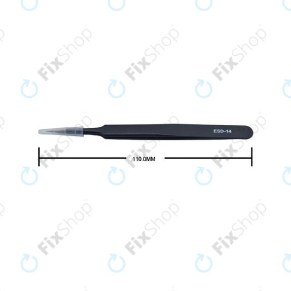 Vetus ESD-14 - Antistatische Metallpinzette mit gerader Spitze (110 mm)