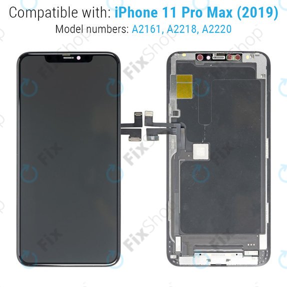 Display Hard OLED für iPhone 11 Pro Max, Touchscreen-Glas mit Rahmen, FixPremium