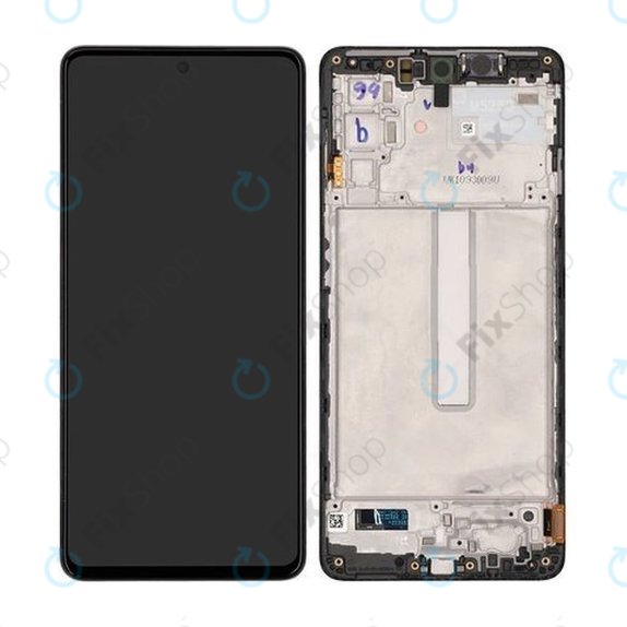 Samsung Galaxy M52 5G M526B - LCD Display + Touchscreen Front Glas + Rahmen (Black) - GH82-27091A, GH82-27094A Genuine Service Pack