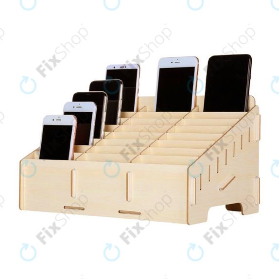 Universeller Holzständer / Organizer für Telefone mit 24 Fächern