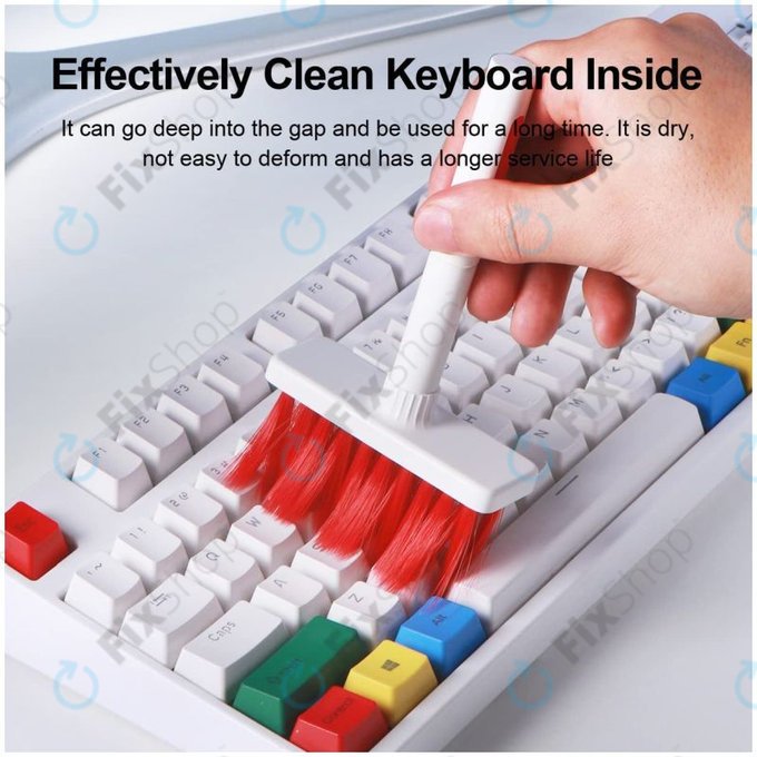 Multifunktionale Reinigungsbürste + Reinigungsstift + Schlüsselabzieher (Rot)