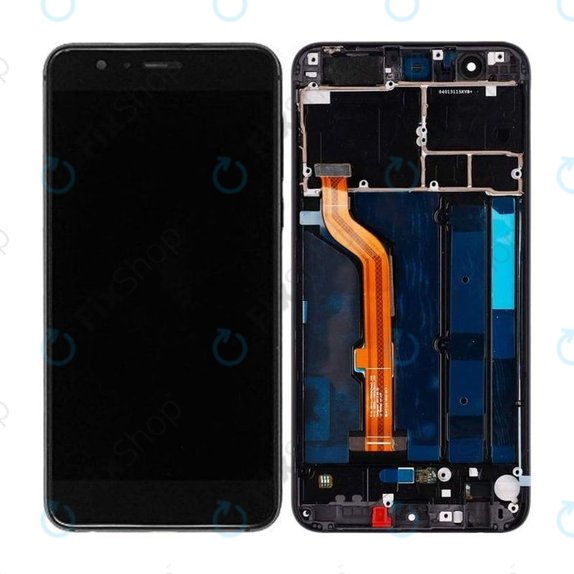 Huawei Honor 8 - LCD Display + Touchscreen Front Glas + Rahmen (Midnight Black) TFT
