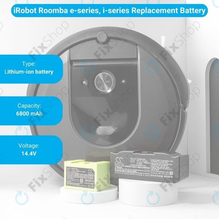 iRobot Roomba e-series, i-series - Akku Batterie ABL-D1, 4624864, ABL-D2 Li-Ion 14.4V 6800mAh HQ
