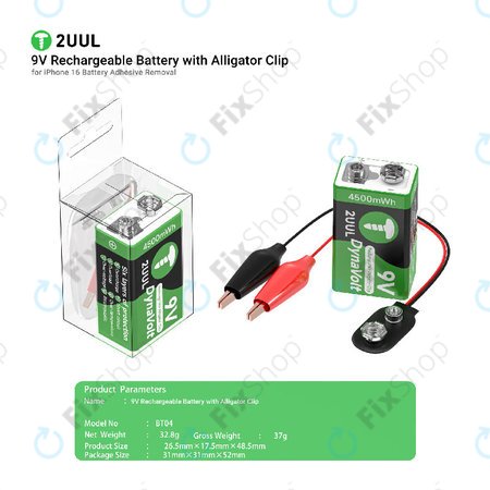 Krokodilklemme mit 9V Elektro-Auslöser, 2UUL BT04