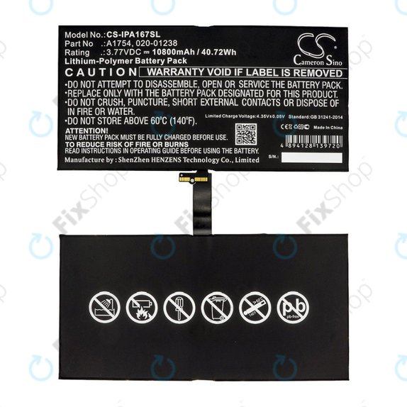 Apple iPad Pro 12.9 (2nd Gen 2017) - Akku Batterie A1754, 020-01238 10800mAH HQ