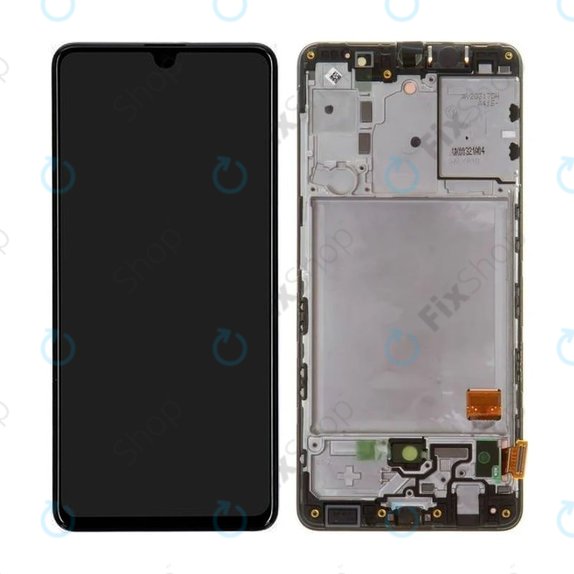 Samsung Galaxy A41 A415F - LCD Display + Touchscreen Front Glas + Rahmen (Prism Crush Black) - GH82-22860A, GH82-23019A Genuine Service Pack