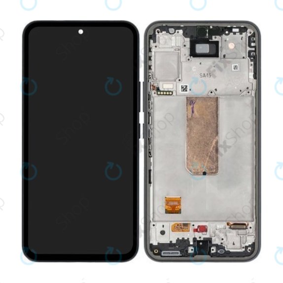 Samsung Galaxy A54 5G A546B - LCD Display + Touchscreen Front Glas + Rahmen (Black) - GH82-31231A, GH82-31232A Genuine Service Pack