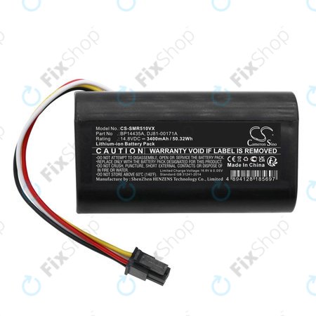 Akku batterie für Samsung PowerBot-E, Eureka i5, Midea i5, i9, 3400mAh, Li-Ion, 14.8V, BP14435A, HQ