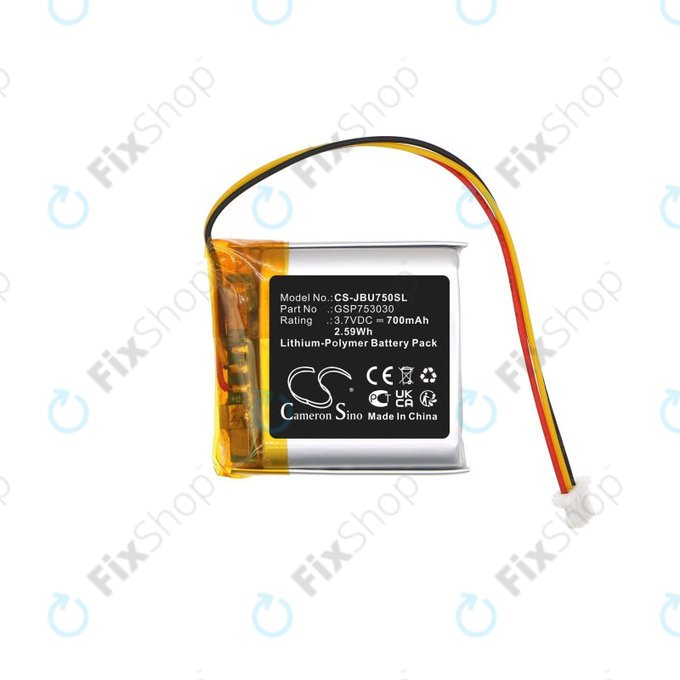Batterie für JBL Tune 750, 700mAh, Li-Pol, 3.7V, GSP753030, HQ