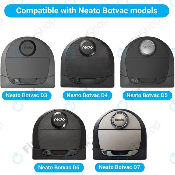 Ersatzteilset für Neato Botvac D3, D4, D5, D6, D7 (1x Hauptbürste, 2x Filter, 2x Seitenbürste)