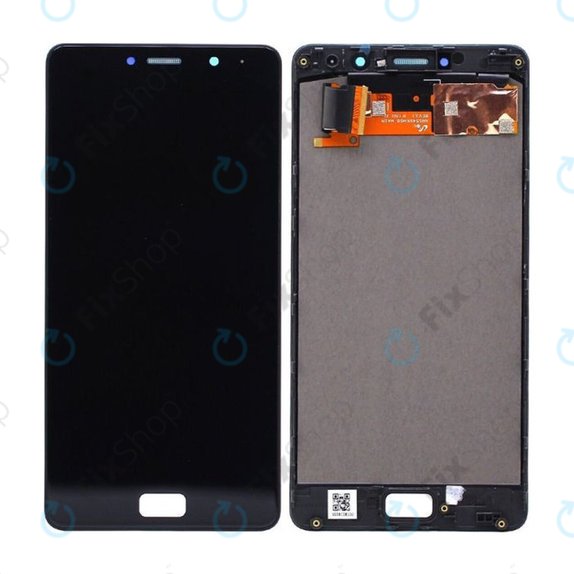 Lenovo P2 P2a42 - LCD Display + Touchscreen Front Glas + Rahmen (Black) TFT