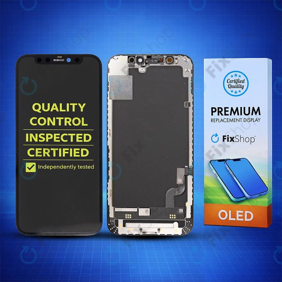 Display Hard OLED für iPhone 12 Mini, Touchscreen-Glas mit Rahmen, FixPremium