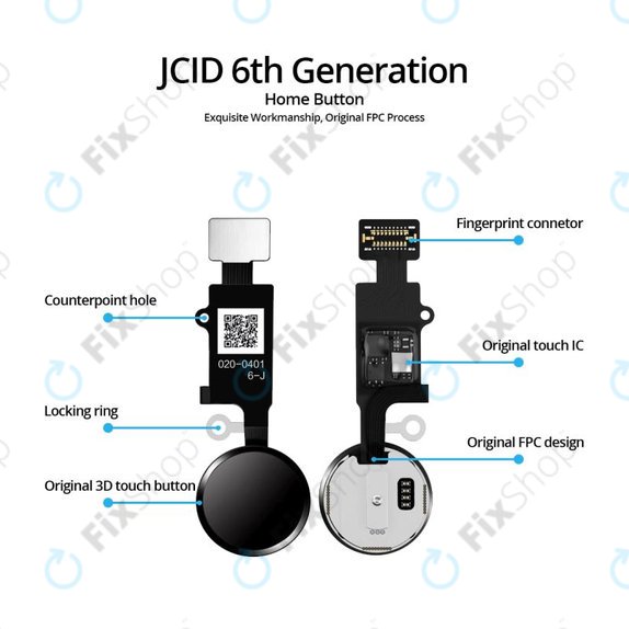 Apple iPhone 7, 7 Plus, 8, 8 Plus, SE (2020), SE (2022) - Home Taste JCID 6 Gen (Space Gray, Black)
