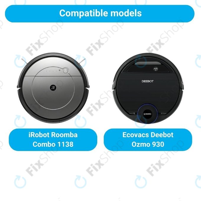Ersatzteilset für iRobot Roomba Combo 1138, Ecovacs Deebot Ozmo 930 (2x Hauptbürsten, 4x Filter, 4 Paare Seitenbürsten, 4x Wischpads)